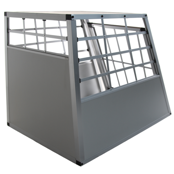Premium Autositzbox Ellipse - Mittel - 69 x 54 x 50 cm - Hellgrau - Aluminium Reisebox